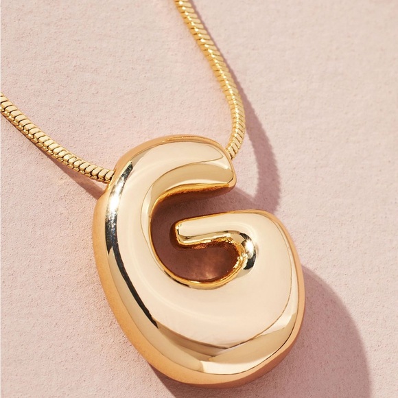 Bubble Letter Monogram Necklace - Picture 2 of 4